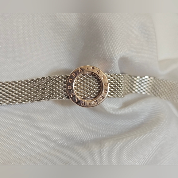 Pandora Reflections Rose Gold Plated Logo Circle Charm ✨️ - Picture 1 of 9